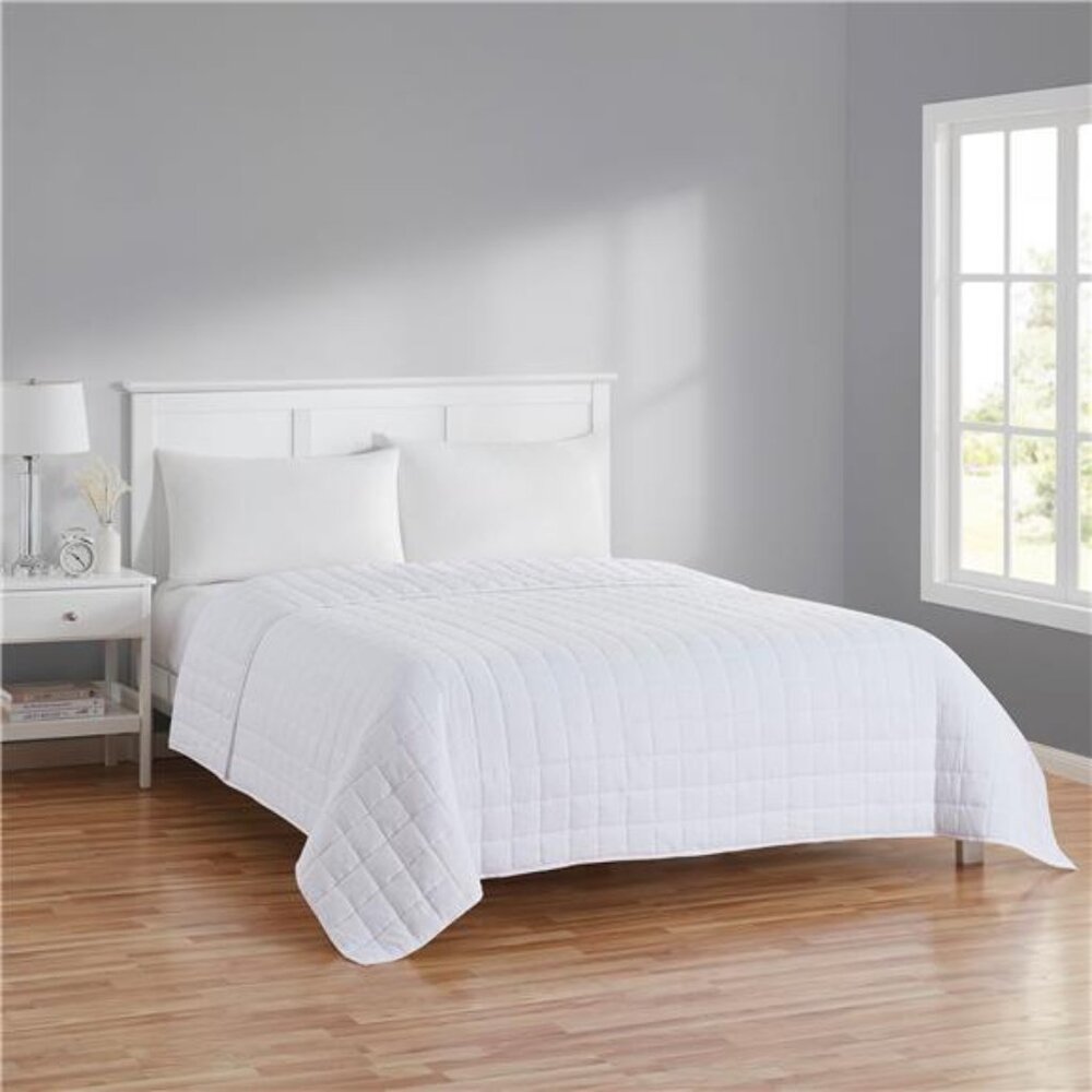 Solid White Crinkle Box Soft Wash Microfiber Quil… - image 6